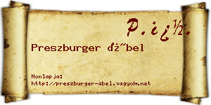 Preszburger Ábel névjegykártya